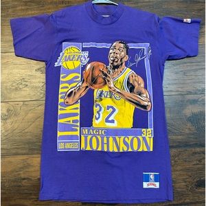 Magic Johnson Los Angeles Lakers Nutmeg Vintage Single Stitch T-Shirt